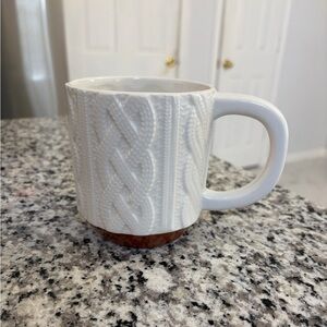 Textured White Mug with Brown Base